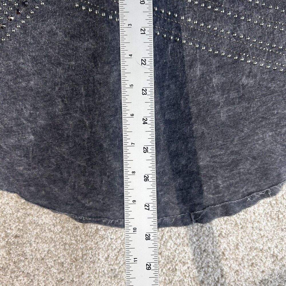 Vocal Womens Charcoal Gray Studded Tunic Top - Picture 6 of 8